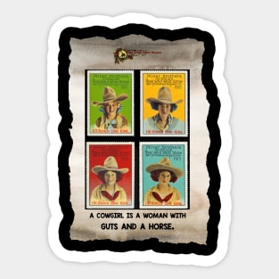 A cowgirl is a woman with guts and a horse. Sticker